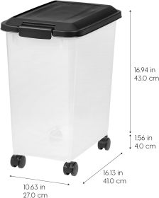 Dog Food Storage Container, 2 Pack, Up to 30 lbs Each, Airtight Seal for Freshness, Wheels for Rolling, Easy One Hand Opening, Made in USA, BPA F