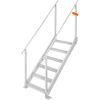 Dock Ladder, 43''-51'' Adjustable Height, 500 lbs Load Capacity, Aluminum Alloy 6 Steps Pontoon Boat Ladder with Dual Handrails & Nonslip Mat
