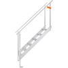 Dock Ladder, 43''-51'' Adjustable Height, 500 lbs Load Capacity, Aluminum Alloy 6 Steps Pontoon Boat Ladder with Dual Handrails & Nonslip Mat