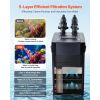 528GPH Canister Filter, 5-Stage External Aquarium Filter with Powerful Pump