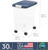 Airtight Dog Food Storage Container, Up to 30 lbs, Attachable Wheels, for Dog Cat Bird and other Pet Food Storage Bin, Keep Fresh, Easy Mobility