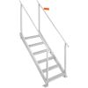 Dock Ladder, 43''-51'' Adjustable Height, 500 lbs Load Capacity, Aluminum Alloy 6 Steps Pontoon Boat Ladder with Dual Handrails & Nonslip Mat