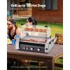 Hot Dog Roller, 18 Hot Dog 7 Rollers, Stainless Steel Sausage Grill Cooker, 1050W Commercial Hot Dog Machine with Dual Temp Control, Cover