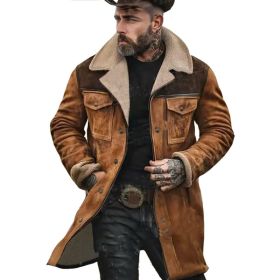 Suede Multicolor Jacket Multi-pocket Zipper (Option: Camel-M)