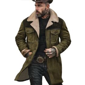 Suede Multicolor Jacket Multi-pocket Zipper (Option: Army Green-M)