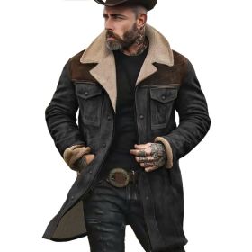 Suede Multicolor Jacket Multi-pocket Zipper (Option: Black coffee-L)