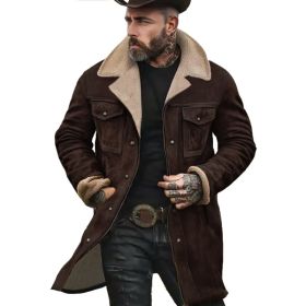 Suede Multicolor Jacket Multi-pocket Zipper (Option: 5183 coffee brown solid color-L)