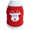 Combed Cotton Red Rudolph Holiday Dog Sweater