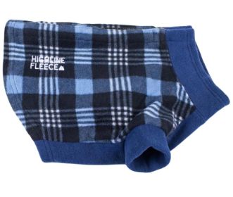Highline Fleece Dog Coat (Color: Blue Plaid, size: Size 14LC)