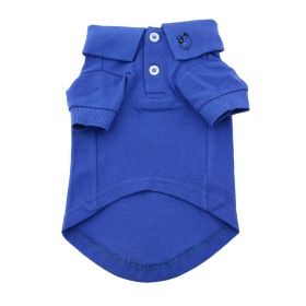 Solid Dog Polo (Color: Nautical Blue, size: 2X-Large)