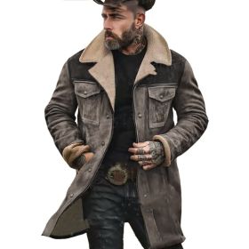 Suede Multicolor Jacket Multi-pocket Zipper (Option: Gray-3XL)